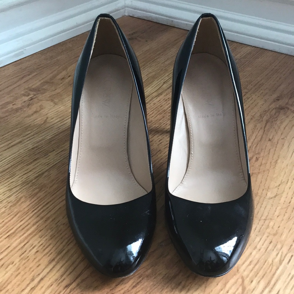 JCREW Black Patten Leather Heels